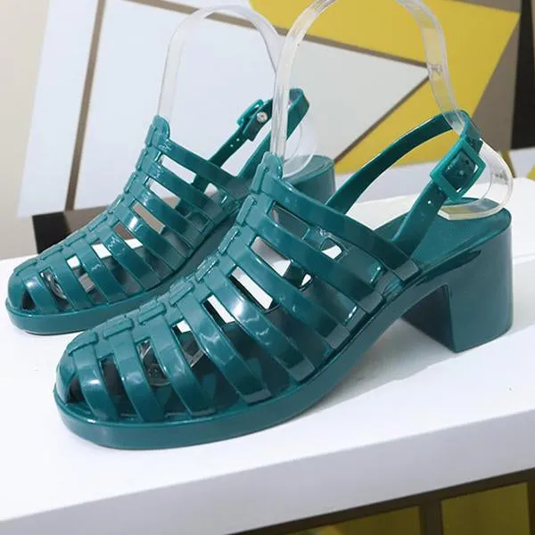 Women's Fashion Transparent Crystal Roman Sandals 53147488C