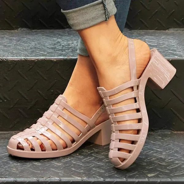 Women's Fashion Transparent Crystal Roman Sandals 53147488C