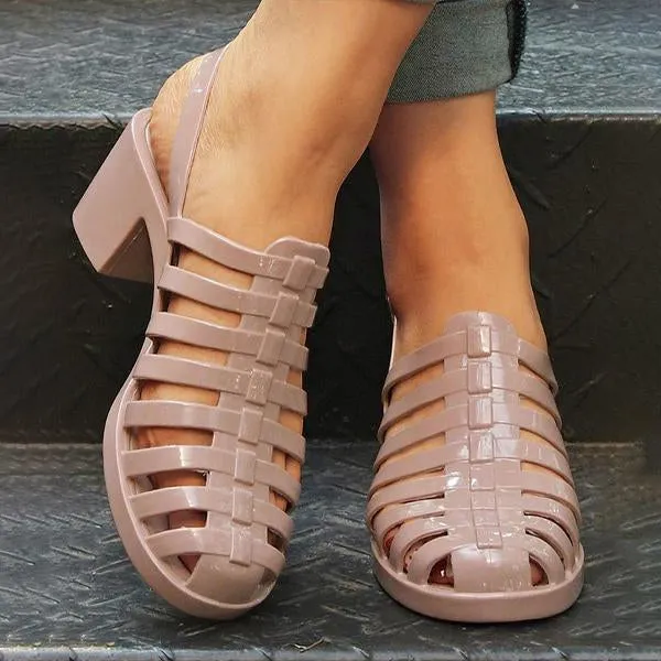 Women's Fashion Transparent Crystal Roman Sandals 53147488C
