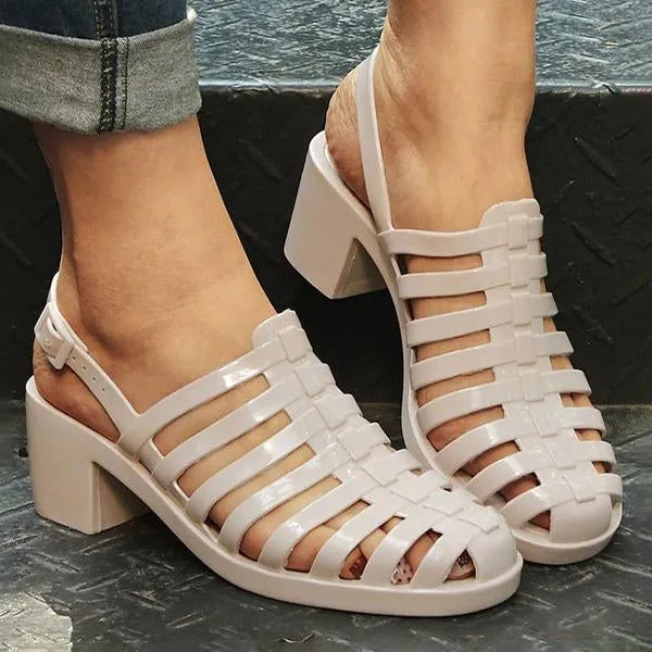 Women's Fashion Transparent Crystal Roman Sandals 53147488C