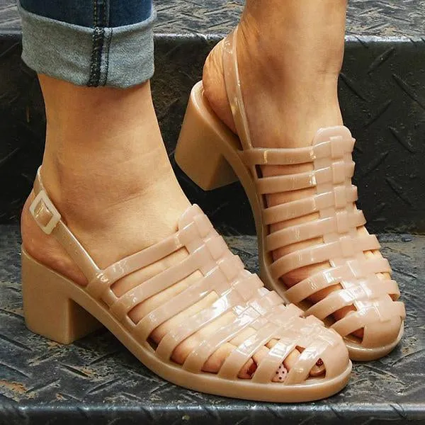 Women's Fashion Transparent Crystal Roman Sandals 53147488C